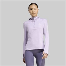 adidas Dame Own The Run Vinteriserede Løbe Hættetrøje Halv lynlås Powder Plum