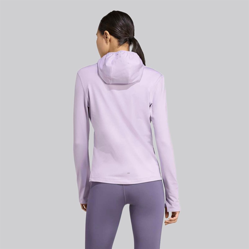 adidas Hooded half-zip Own The Run Winterized dla niej kolor Powder Plum