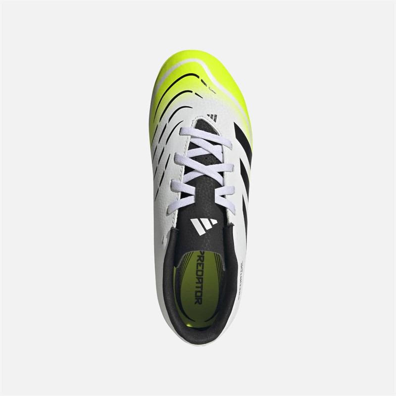 adidas Børne Predator Club FG/MG Fodboldstøvler til fast underlag/flere underlag Cloud White/Core Black/Lucid Lemon