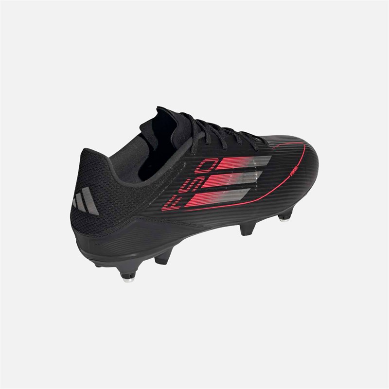 adidas Herre F50 League Stealth Sejr Pakke SG Blød Jord Fodboldstøvler Sort/Iron Metallic/Lucid Red