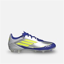 adidas Herre F50 League Messi La Vida Rapida Pakke FG/MG Fast Underlag/Multi Underlag Fodboldstøvler Silver Metallic/Solar Yellow/Lucid Blue