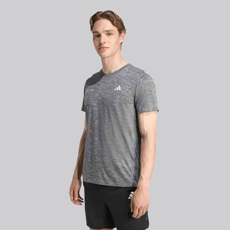 adidas Own The Run Melange T-shirt do biegania dla niego kolor Czarny/Grey Three Metallic