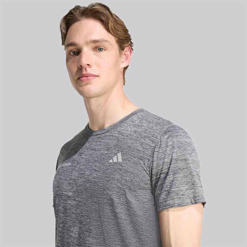 adidas Own The Run Melange T-shirt do biegania dla niego kolor Czarny/Grey Three Metallic