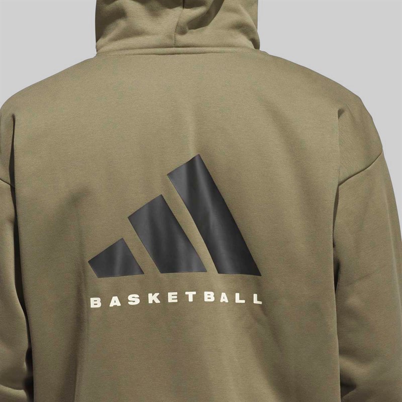 adidas Bluza z kapturem zapinana na zamek błyskawiczny adidas do koszykówki dla niego kolor Olive Strata