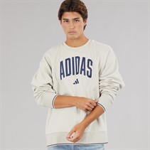 adidas Mens Collegiate Logo Sweatshirt Beige/Dark Blue