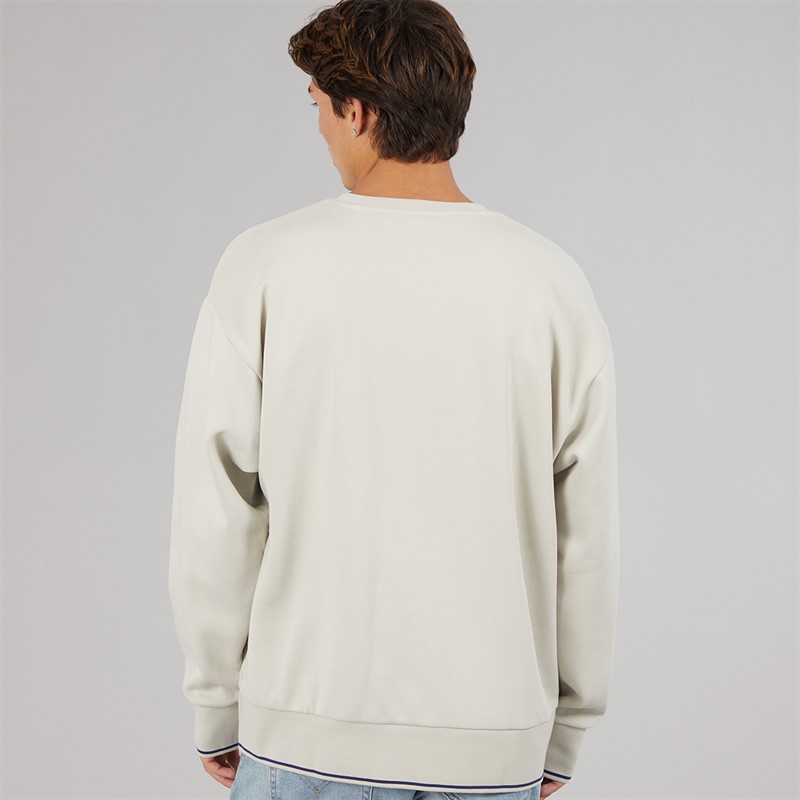 adidas Mens Collegiate Logo Sweatshirt Beige/Dark Blue