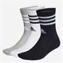 adidas 3 Stripes Sportswear Cushioned Three Pack Crew Socks Medium Grey Heather/White/Black