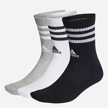 adidas 3 Stripes Sportswear Cushioned Three Pack Crew Socks Medium Grey Heather/White/Black