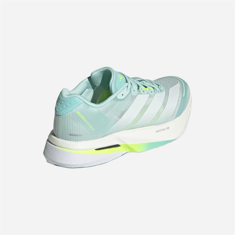 adidas Womens Adizero Boston 13 Lightstrike Pro Neutral Running Shoes Semi Flash Aqua/Zero Metalic/Lucid Lemon