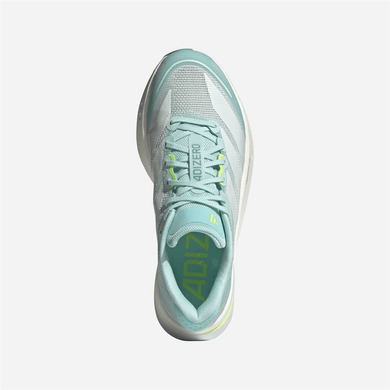 adidas Womens Adizero Boston 13 Lightstrike Pro Neutral Running Shoes Semi Flash Aqua/Zero Metalic/Lucid Lemon