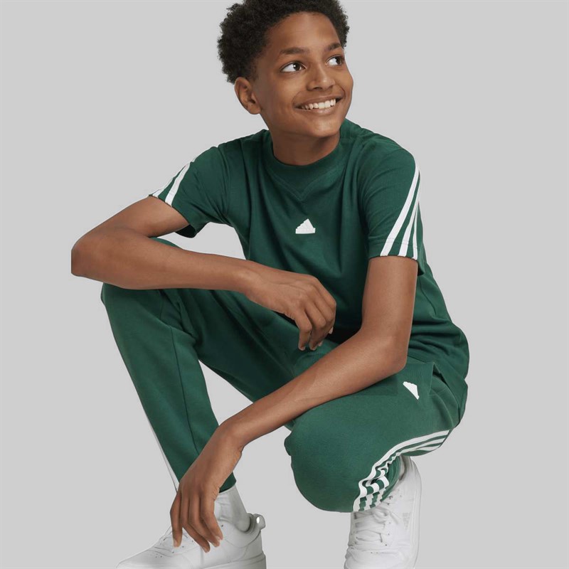 adidas Junior Boys Future Icons 3 Stripes T-Shirt Collegiate Green/White
