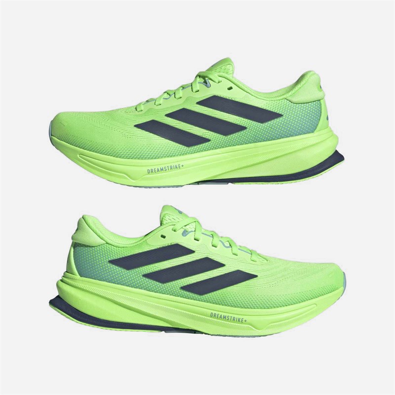 adidas Mens Supernova Rise 2 Neutral Running Shoes Lime Burst/Preloved Ink/Mint Ton