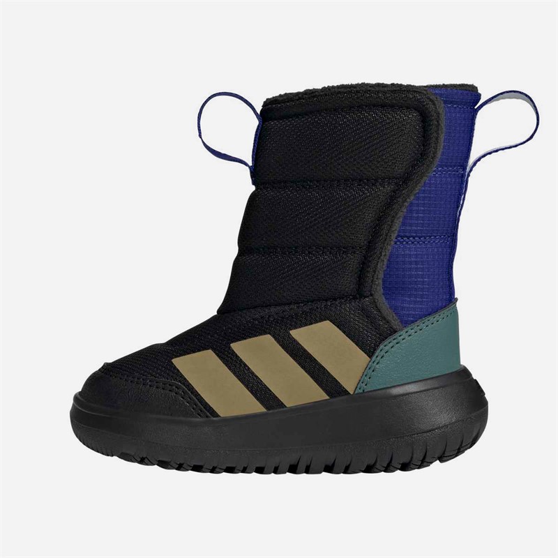 adidas Infant Winterplay High Trainers Core Black/Khaki/Preloved Teal