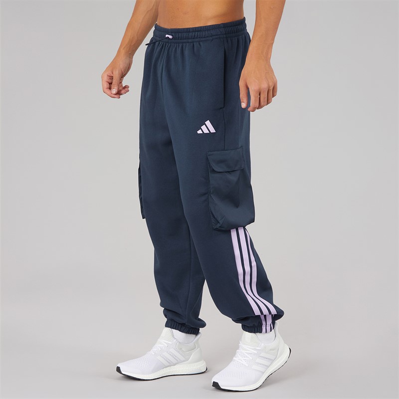 adidas Mens City Tech Utility Fleece Joggers Aurora Ink/Pure Teal
