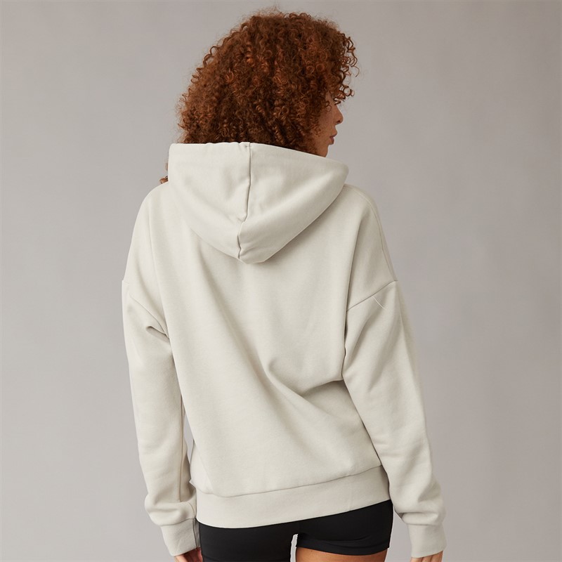 adidas Womens Essentials Linear Hoodie Wonder Alumina/White
