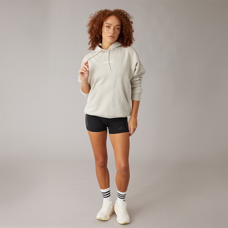 adidas Womens Essentials Linear Hoodie Wonder Alumina/White