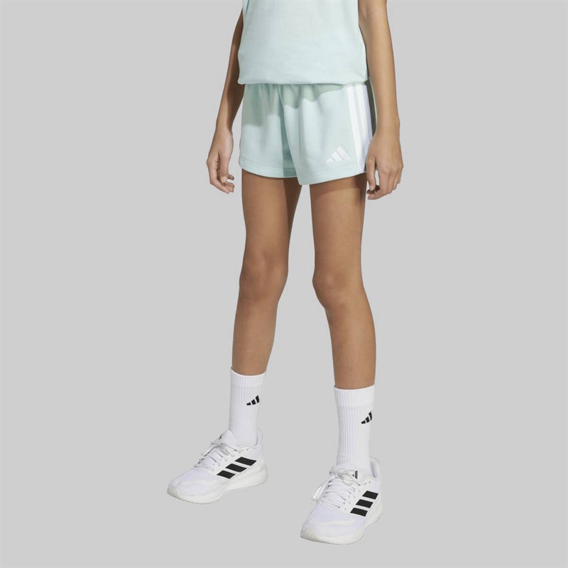 adidas Junior Girls Essentials Shorts Halo Mint/White