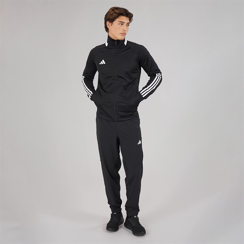 adidas Mens Aeroready Sereno Cut 3-Stripes Track Jacket Black/White