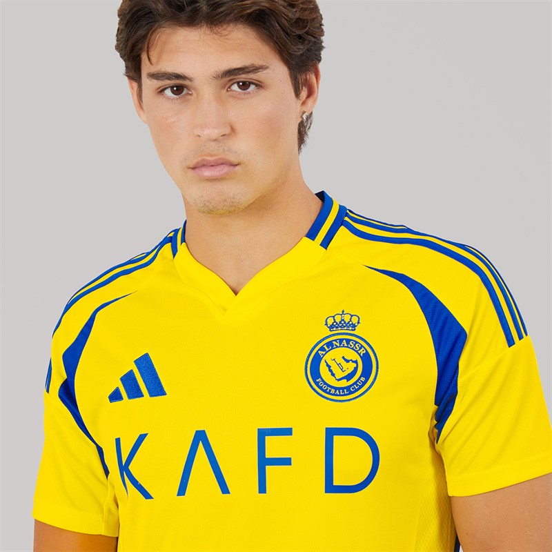 adidas Mens ANFC Al Nassr FC 24/25 Home Jersey Impact Yellow/Royal Blue