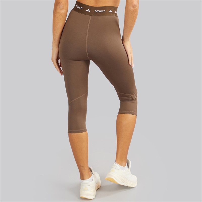 adidas Womens Techfit Capri Leggings Earth Strata