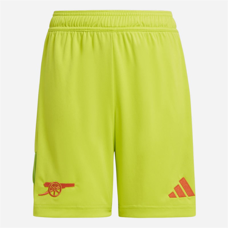 adidas Junior Boys AFC Arsenal FC 24/25 Goalkeeper Shorts Semi Solar Yellow