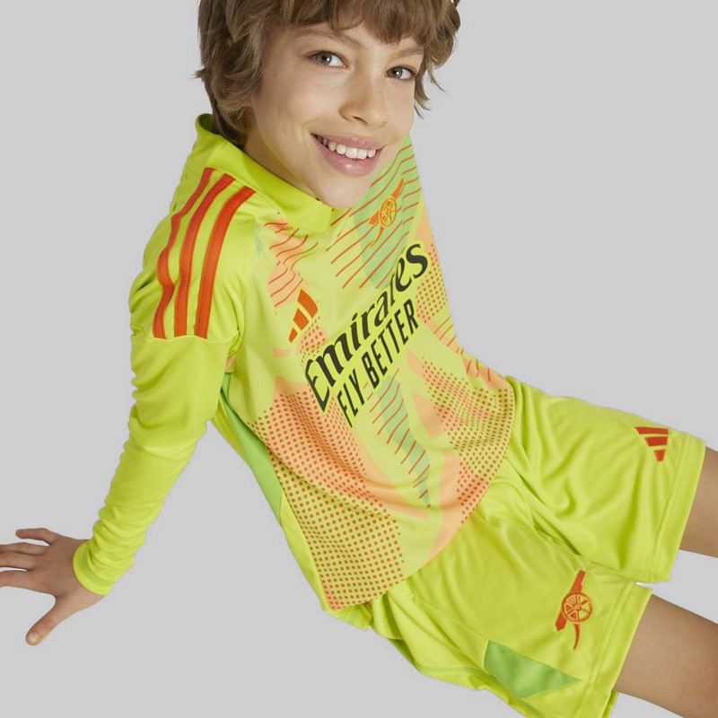 adidas Junior Boys AFC Arsenal FC 24/25 Goalkeeper Shorts Semi Solar Yellow