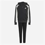 adidas Junior Seasonal Essentials Colourblock Tracksuit Black/Wonder Silver/White