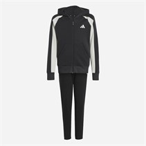 adidas Junior Seasonal Essentials Colourblock Tracksuit Black/Wonder Silver/White