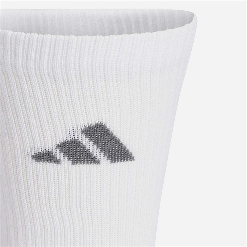 adidas Essentials Cushioned Three Pack Crew Socks White/White/Grey Five