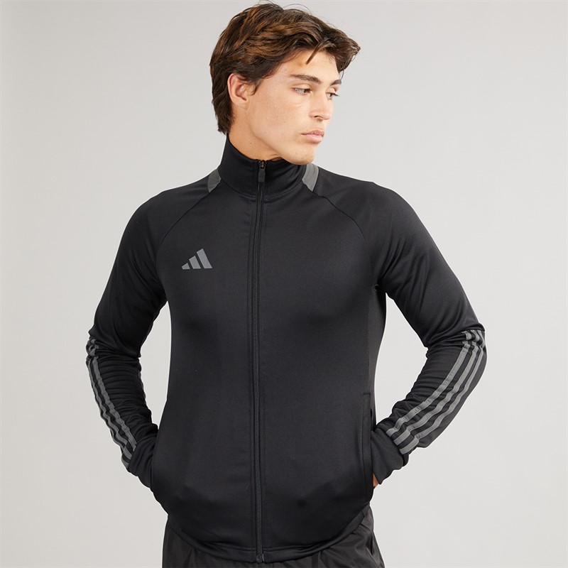 adidas Mens Aeroready Sereno Cut 3-Stripes Track Jacket Black/Grey Six