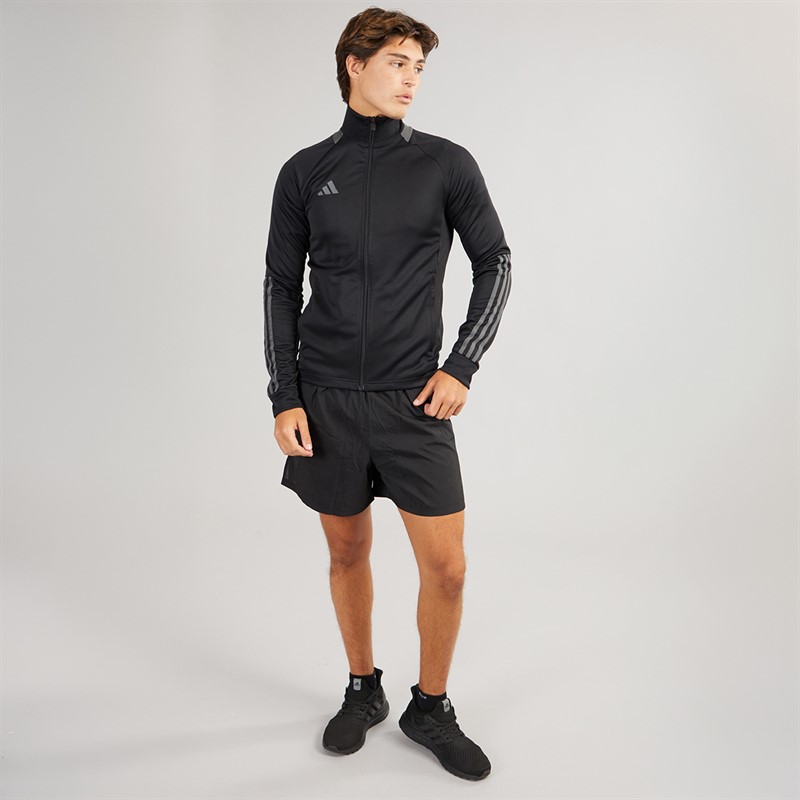 adidas Mens Aeroready Sereno Cut 3-Stripes Track Jacket Black/Grey Six