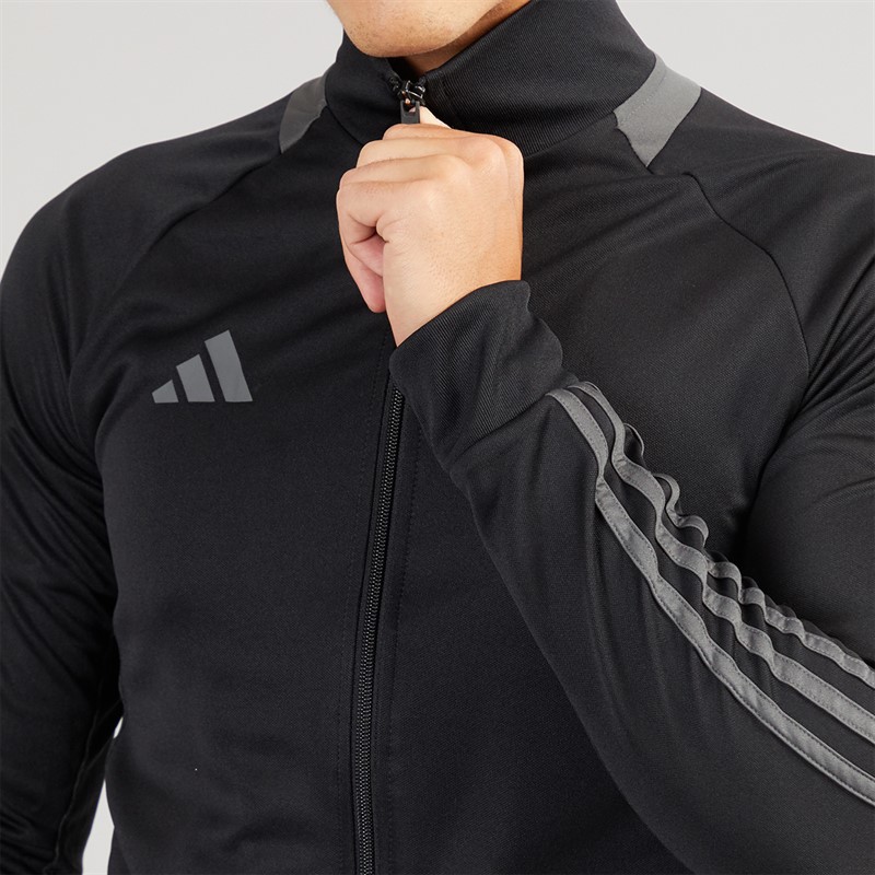 adidas Mens Aeroready Sereno Cut 3-Stripes Track Jacket Black/Grey Six