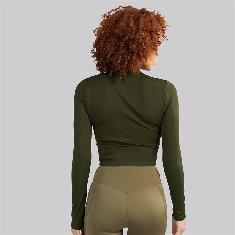 adidas Womens Workout Essentials Knit Full Zip Track Top Night Cargo
