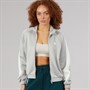 adidas Womens Stadium Full Zip Track Top Metal Grey/Off White