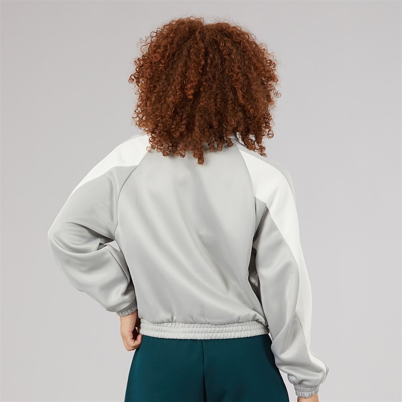 adidas Womens Stadium Full Zip Track Top Metal Grey/Off White