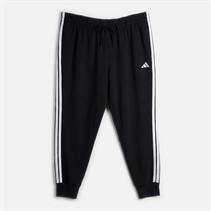 adidas Womens Plus Size Essentials 3-Stripes Fleece Joggers Black/White