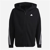 adidas Junior Future Icons 3 Stripes Full Zip Hoodie Black/White