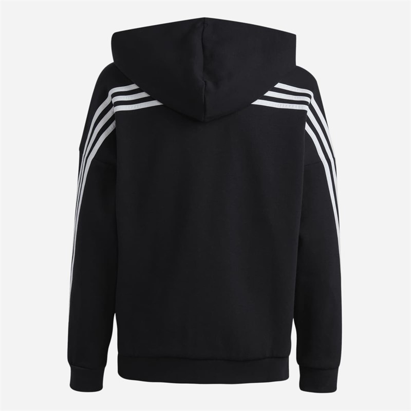 adidas Junior Future Icons 3 Stripes Full Zip Hoodie Black/White