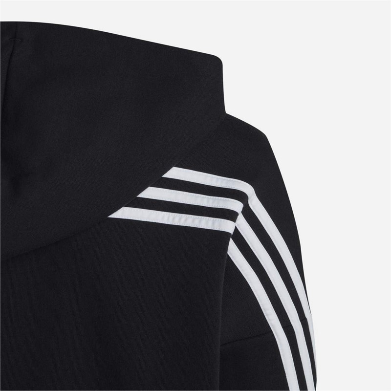 adidas Junior Future Icons 3 Stripes Full Zip Hoodie Black/White