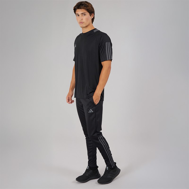 adidas Mens Aeroready Sereno Cut 3-Stripes Tapered Track Pants Black/Grey Six