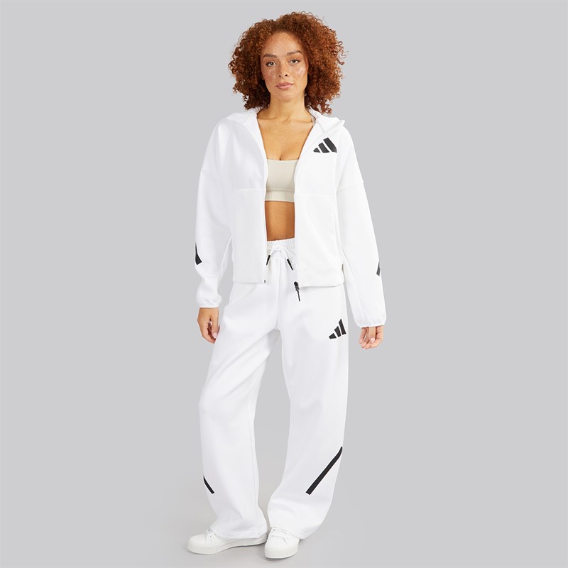 adidas Womens Z.N.E Full Zip Hoodie White