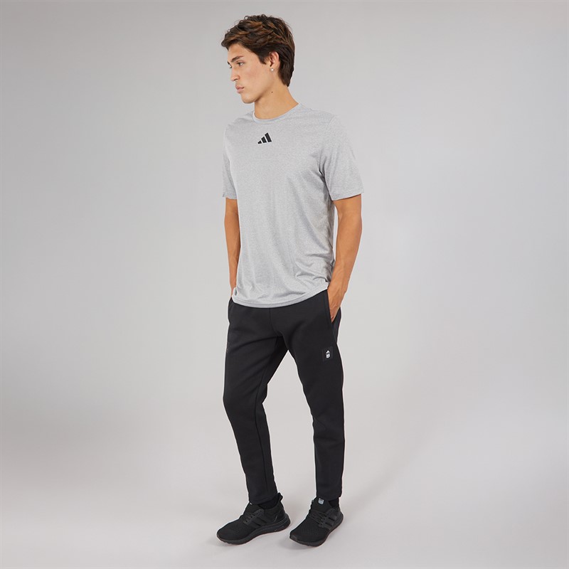 adidas Mens Pregame T-Shirt Medium Grey Heather/Black