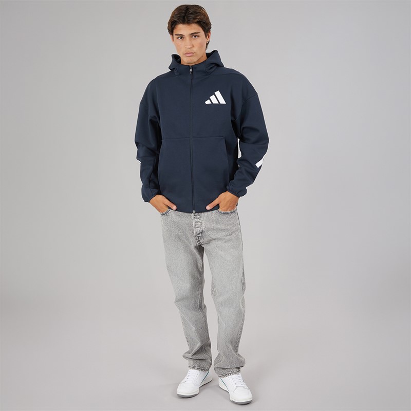 adidas Mens Z.N.E. Full Zip Hoodie Aurora Ink