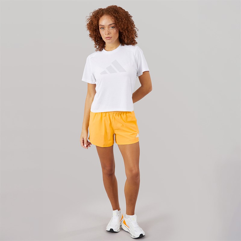 adidas Womens Pacer Workout Flex Woven Shorts Semi Ice Tangerine
