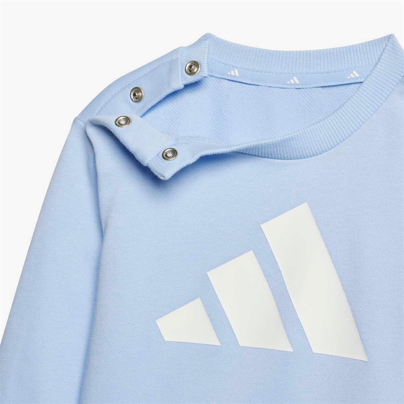 adidas Infant Boys Essentials Sweatshirt And Joggers Set Glow Blue/White