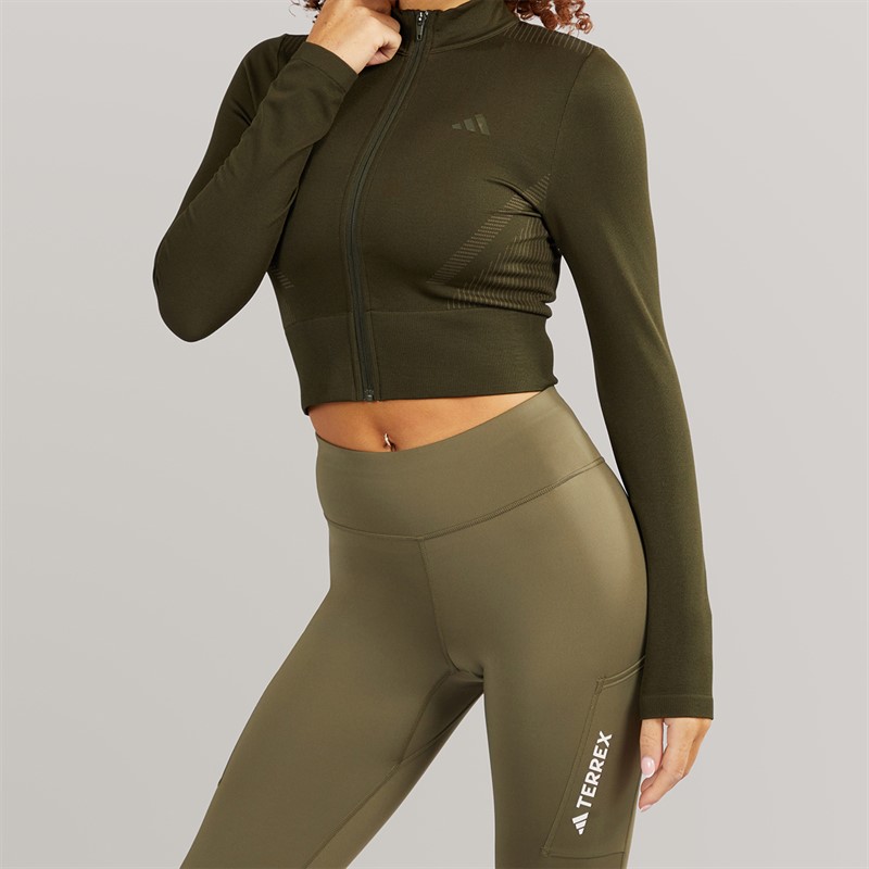 adidas Womens Terrex Leggings Olive Strata