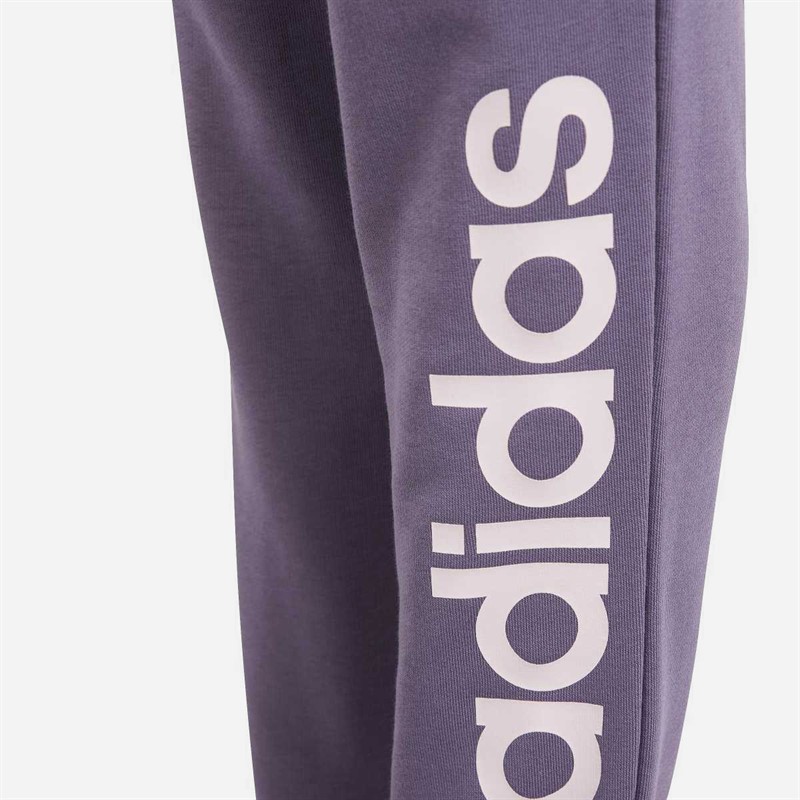 adidas Junior Girls Essentials Linear Logo Joggers Shadow Violet/Clear Pink
