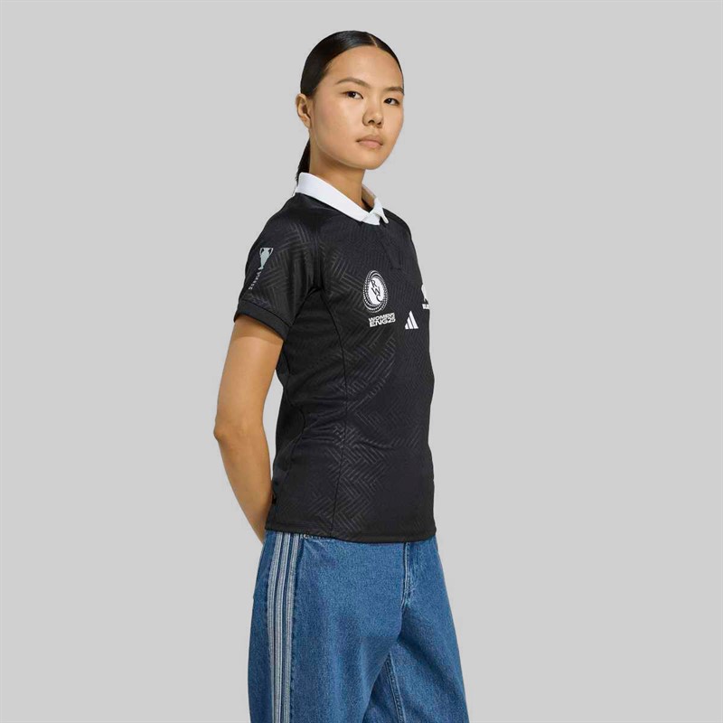 adidas Womens NZ RWC New Zealand Black Ferns 2025 Rugby World Cup Home Jersey All Black
