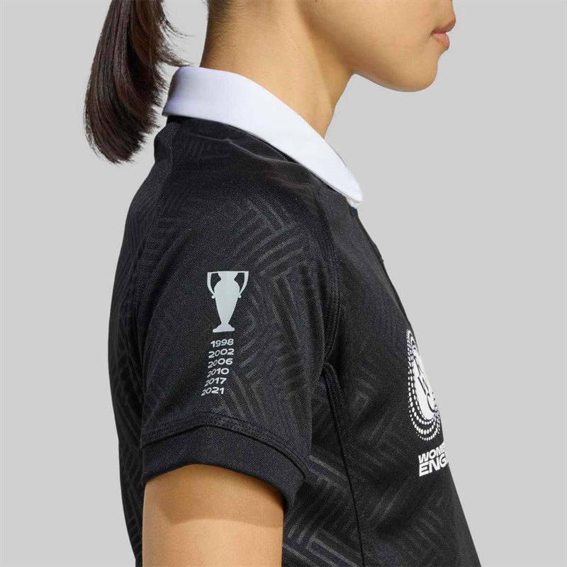 adidas Womens NZ RWC New Zealand Black Ferns 2025 Rugby World Cup Home Jersey All Black