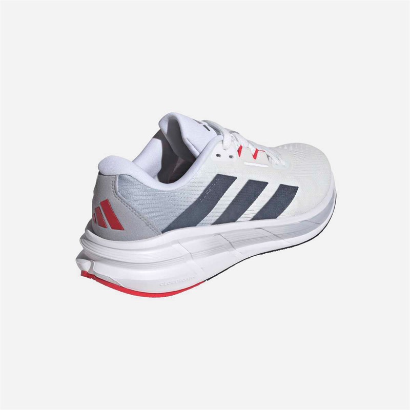 adidas Mens Questar 3 Neutral Running Shoes Cloud White/Core Black/Pure Ruby